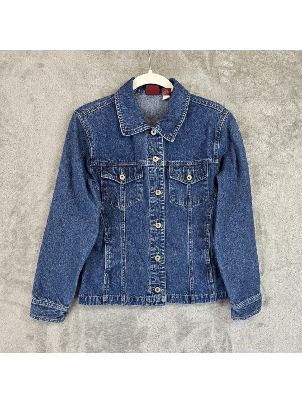 Vintage Gap Blue Jeans Jacket Womens M Blue Denim Button Front Fitted Classic